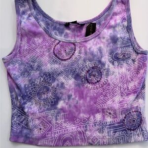 Chaudry KC Purple‎ Tie Die Tank Top Women's Small NWT